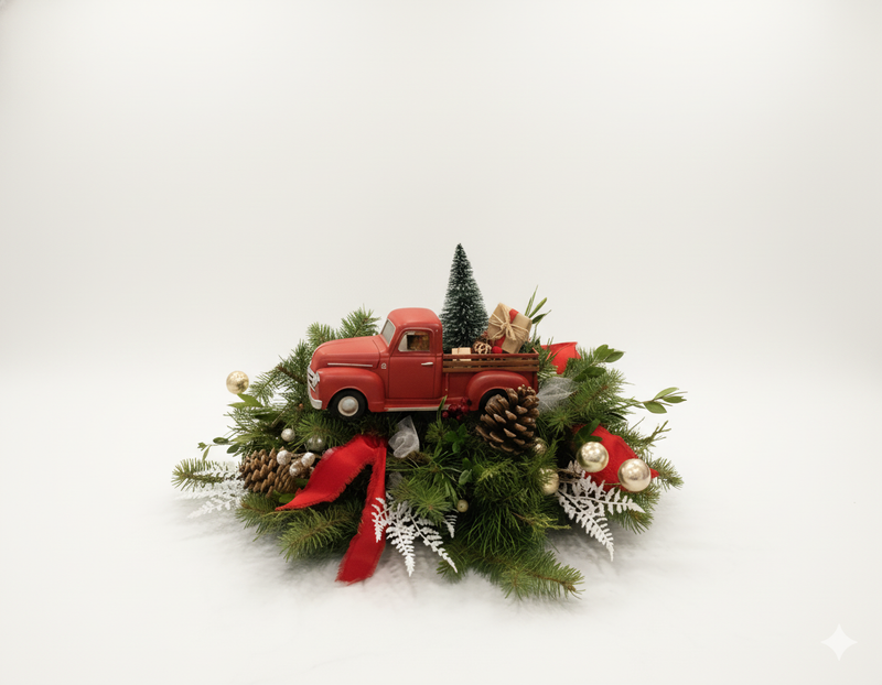 Red Truck Christmas Centerpiece