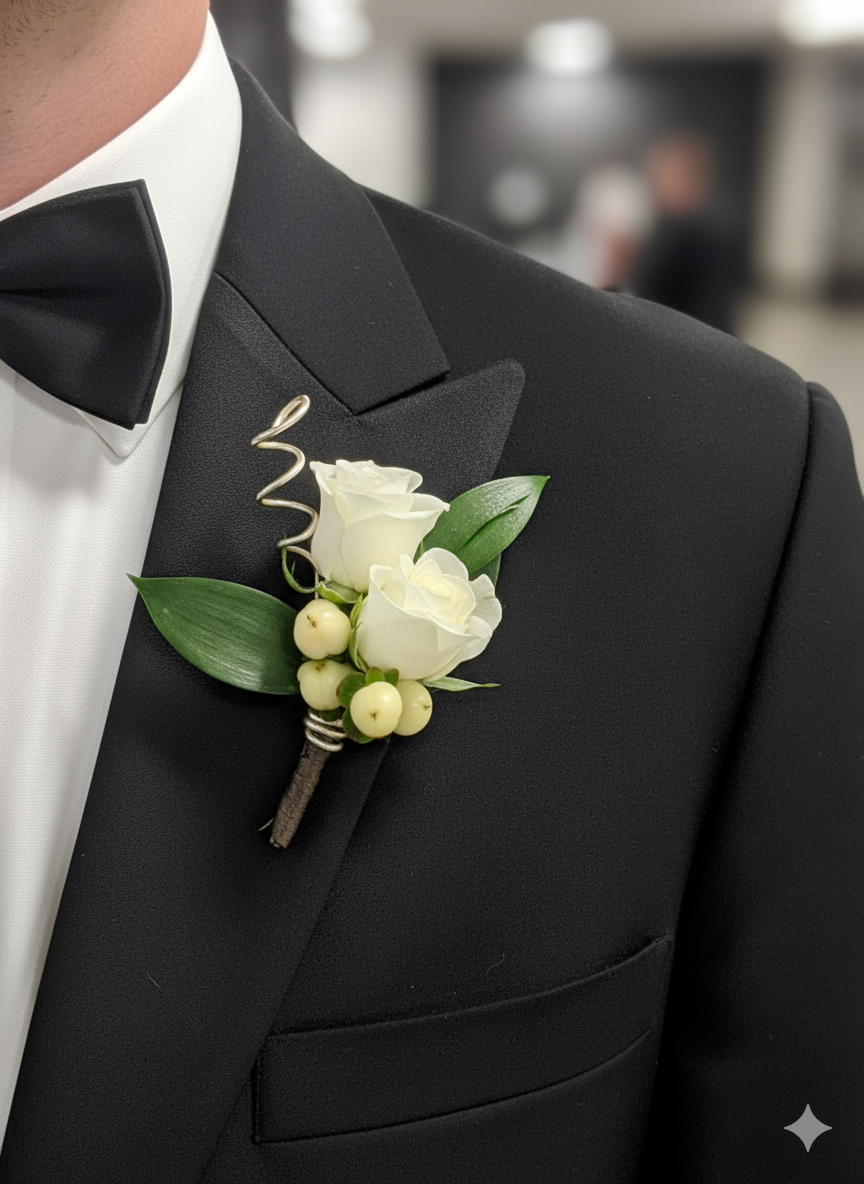 Wire Work corsage and boutonniere