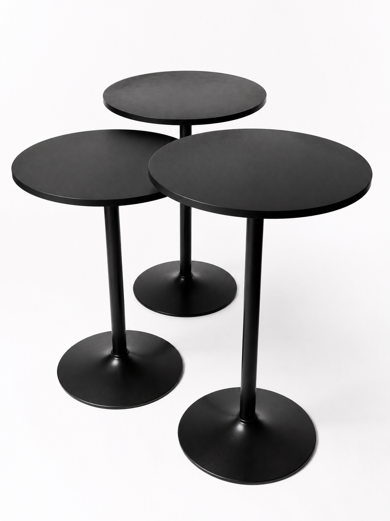 Black Pedestal Tables (Set of 3)